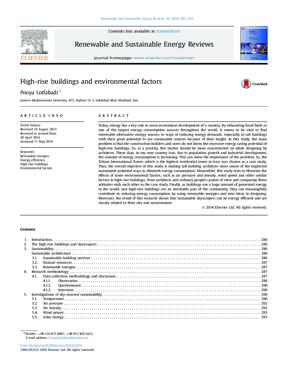 High-rise buildings and environmental factors