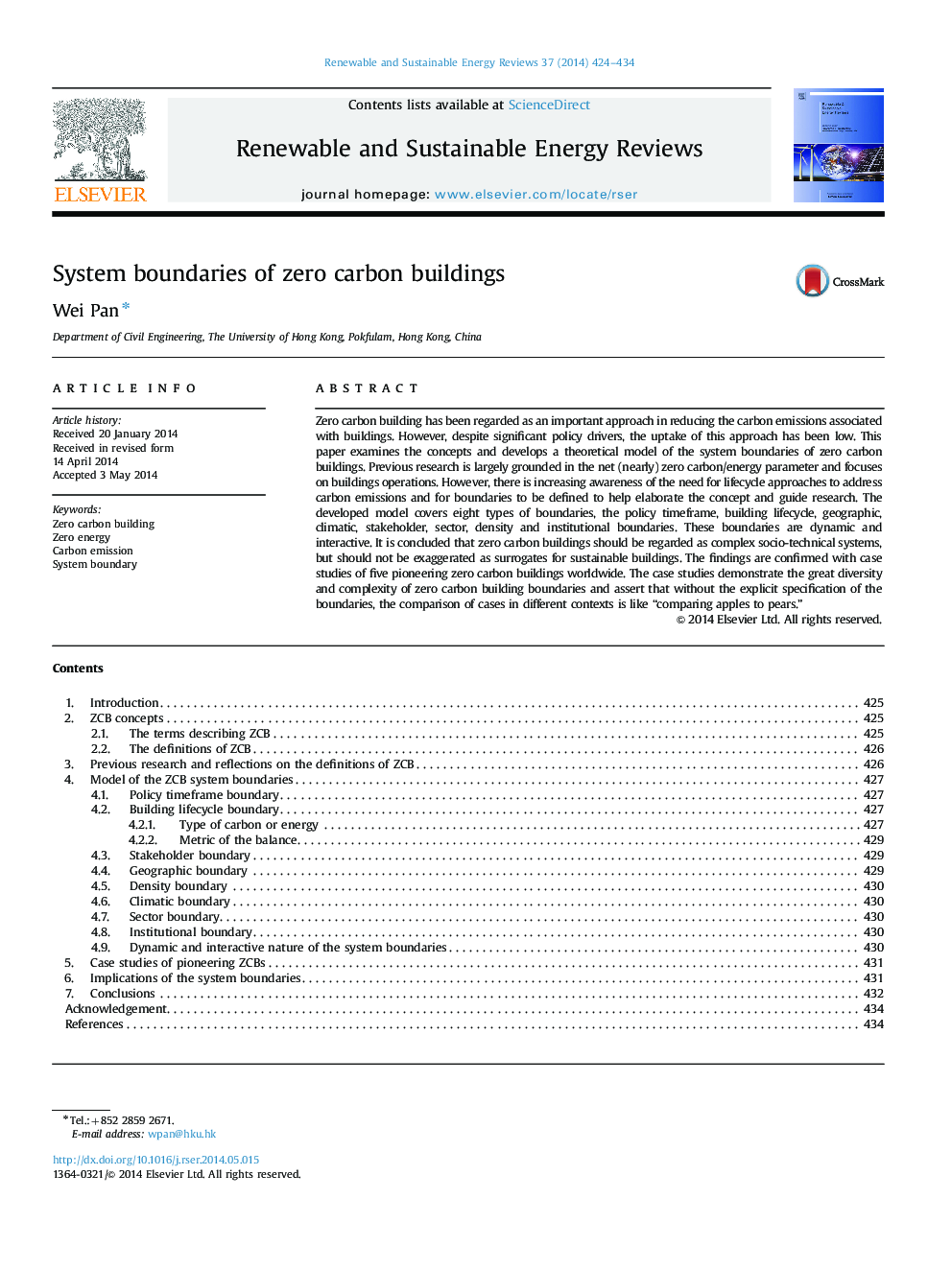 System boundaries of zero carbon buildings