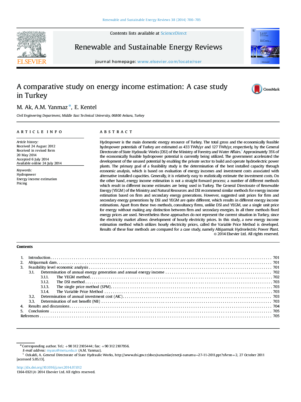 یک مطالعه تطبیقی ​​برآورد درآمد انرژی: مطالعه موردی در ترکیه 