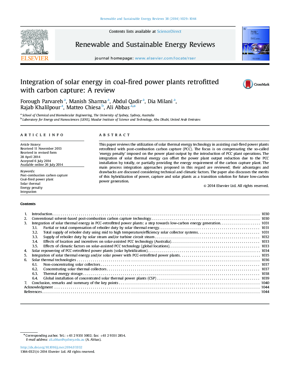 Integration of solar energy in coal-fired power plants retrofitted with carbon capture: A review