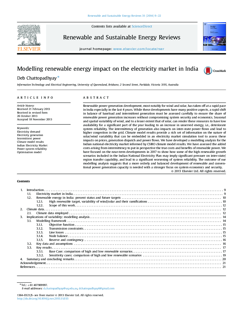 مدلسازی تأثیرات انرژی تجدیدپذیر در بازار برق هند 