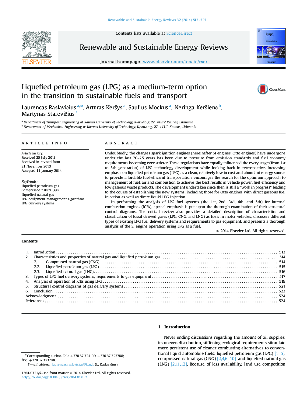 Liquefied petroleum gas (LPG) as a medium-term option in the transition to sustainable fuels and transport