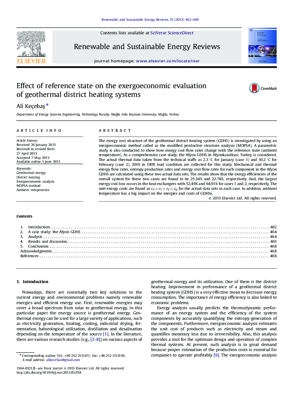 عکس صفحه اول مقاله: Effect of reference state on the exergoeconomic evaluation of geothermal district heating systems Effect of reference state on the exergoeconomic evaluation of geothermal district heating systems