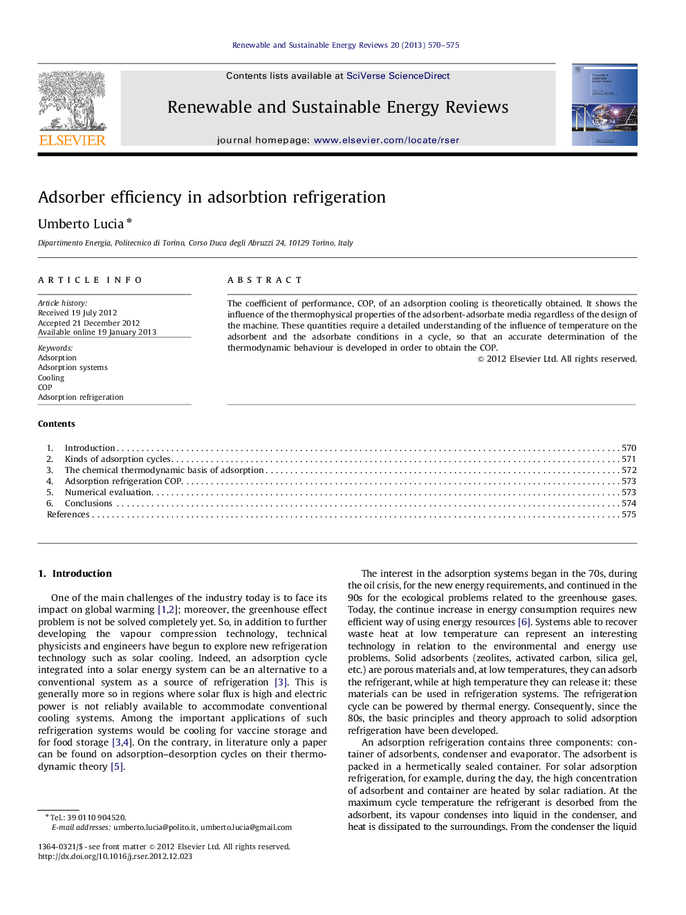 Adsorber efficiency in adsorbtion refrigeration