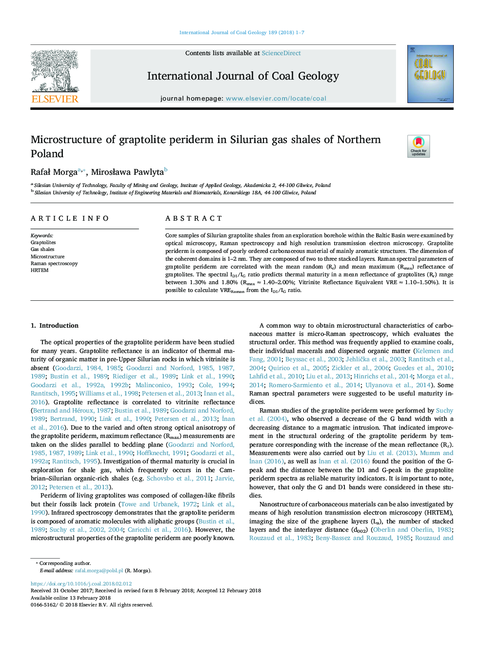 Microstructure of graptolite periderm in Silurian gas shales of Northern Poland