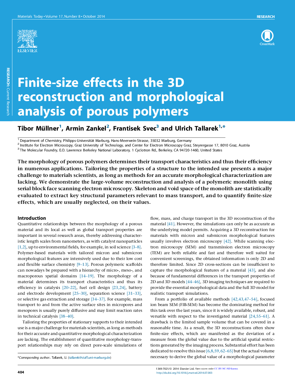 Finite-size effects in the 3D reconstruction and morphological analysis of porous polymers