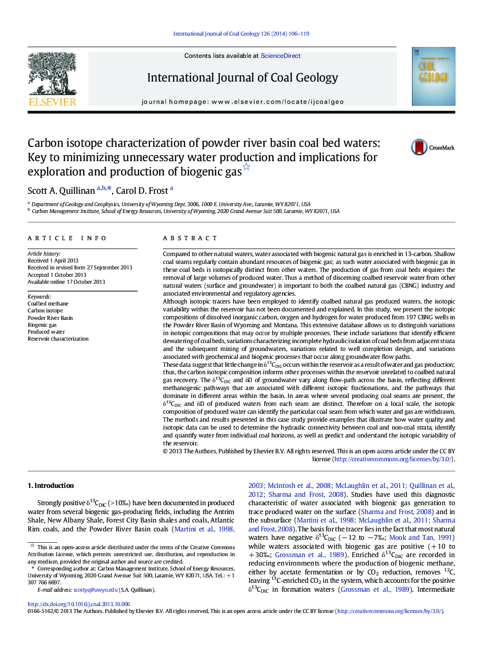 Carbon isotope characterization of powder river basin coal bed waters: Key to minimizing unnecessary water production and implications for exploration and production of biogenic gas