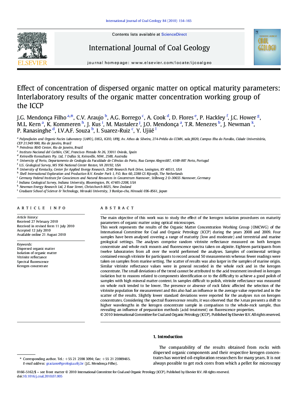 Effect of concentration of dispersed organic matter on optical maturity parameters: