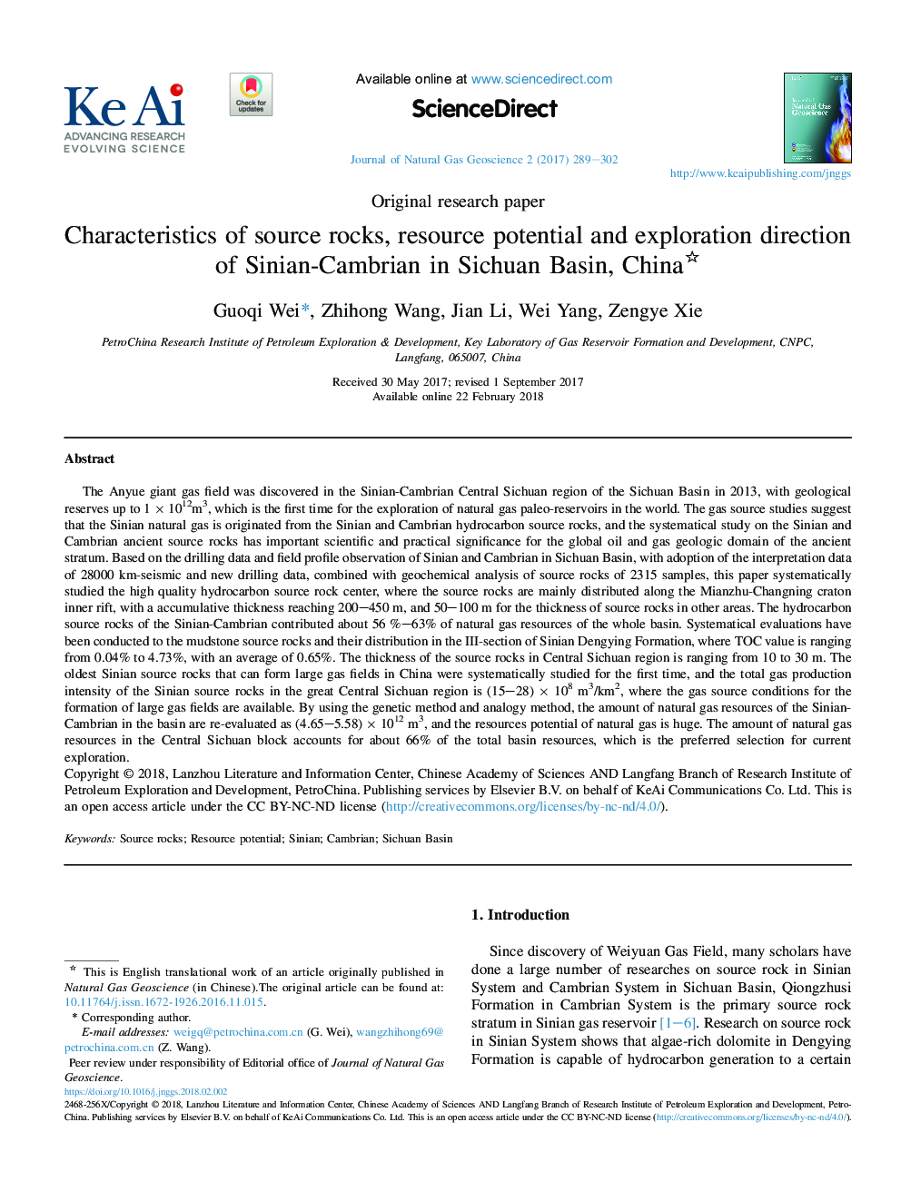 Characteristics of source rocks, resource potential and exploration direction of Sinian-Cambrian in Sichuan Basin, China