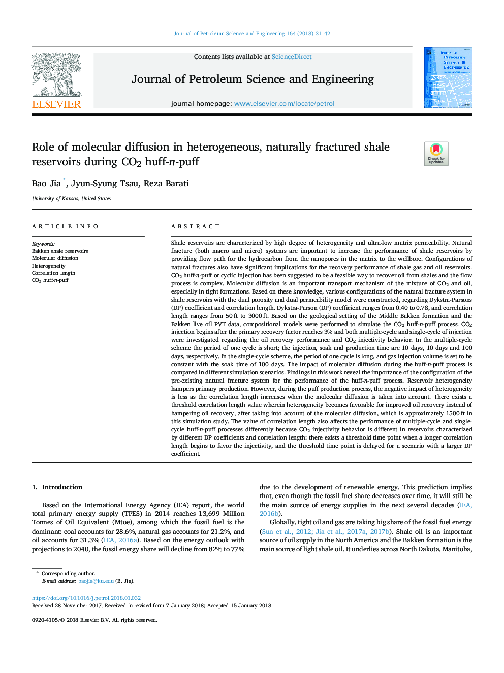 Role of molecular diffusion in heterogeneous, naturally fractured shale reservoirs during CO2 huff-n-puff