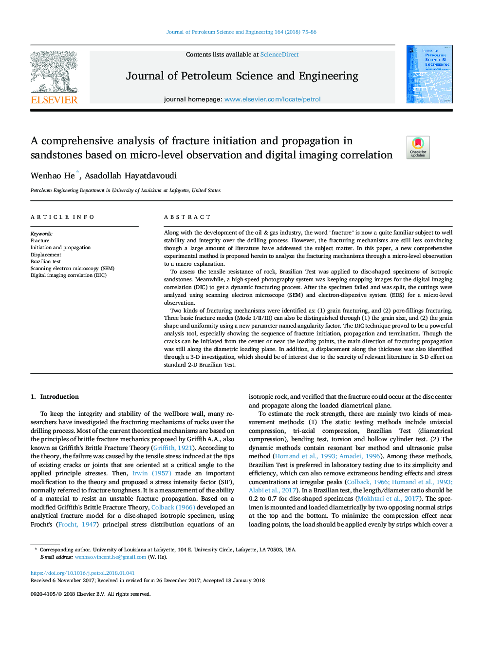 A comprehensive analysis of fracture initiation and propagation in sandstones based on micro-level observation and digital imaging correlation