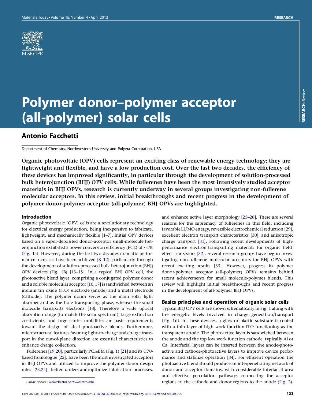 Polymer donor–polymer acceptor (all-polymer) solar cells