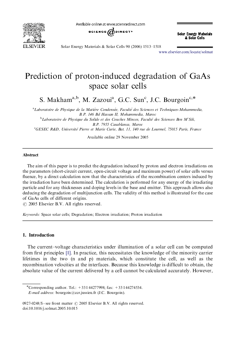 Prediction of proton-induced degradation of GaAs space solar cells