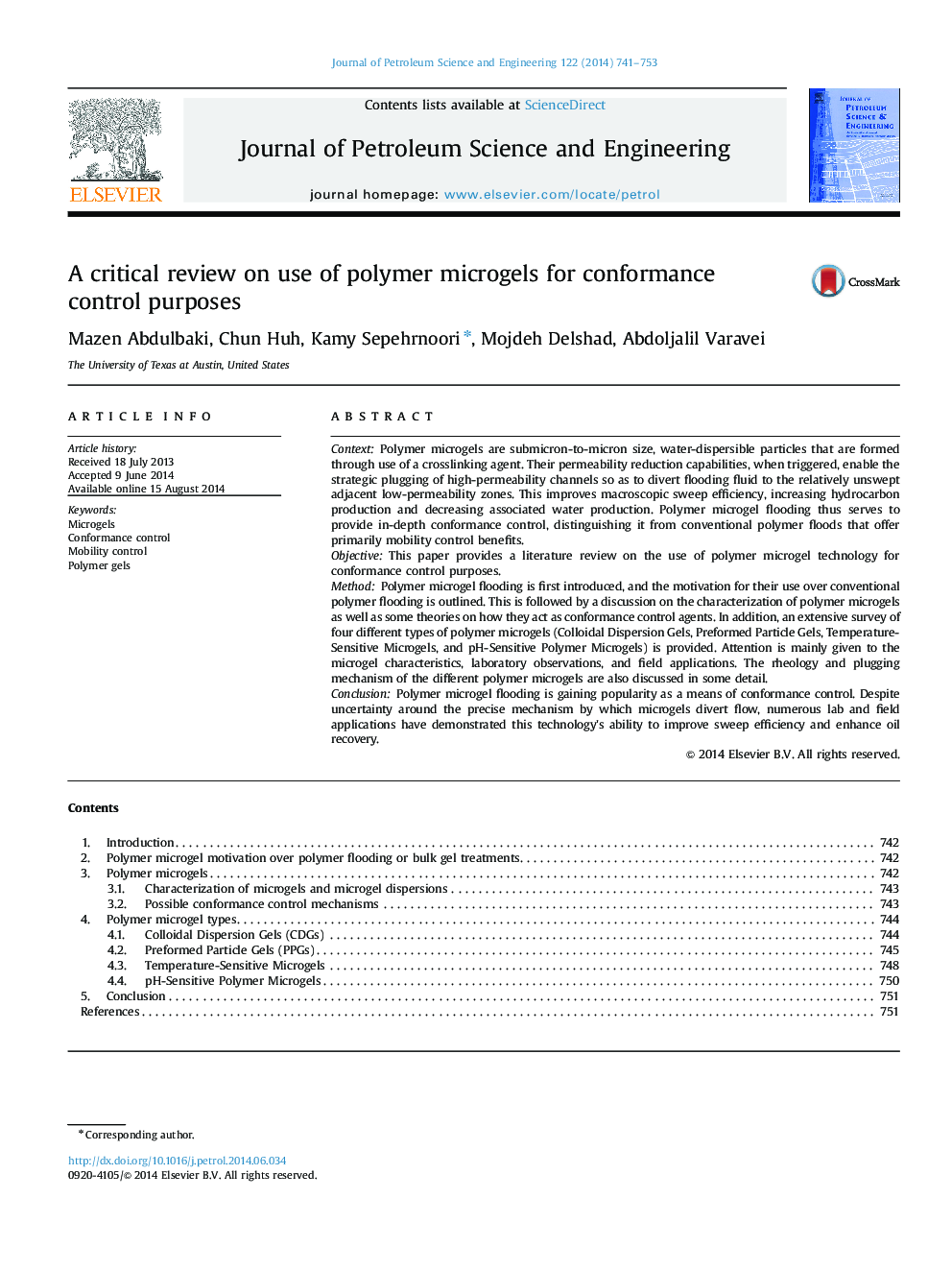 A critical review on use of polymer microgels for conformance control purposes