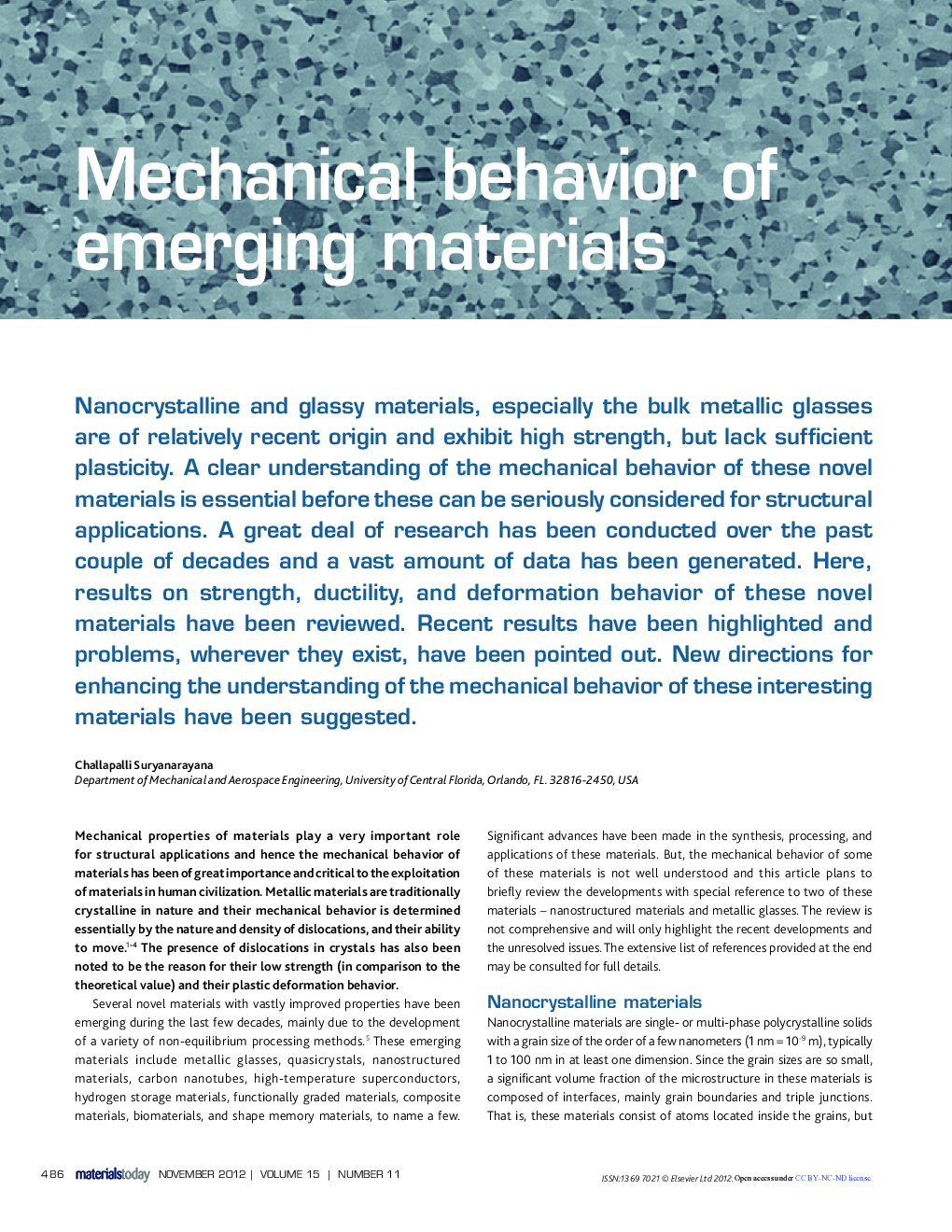 Mechanical behavior of emerging materials
