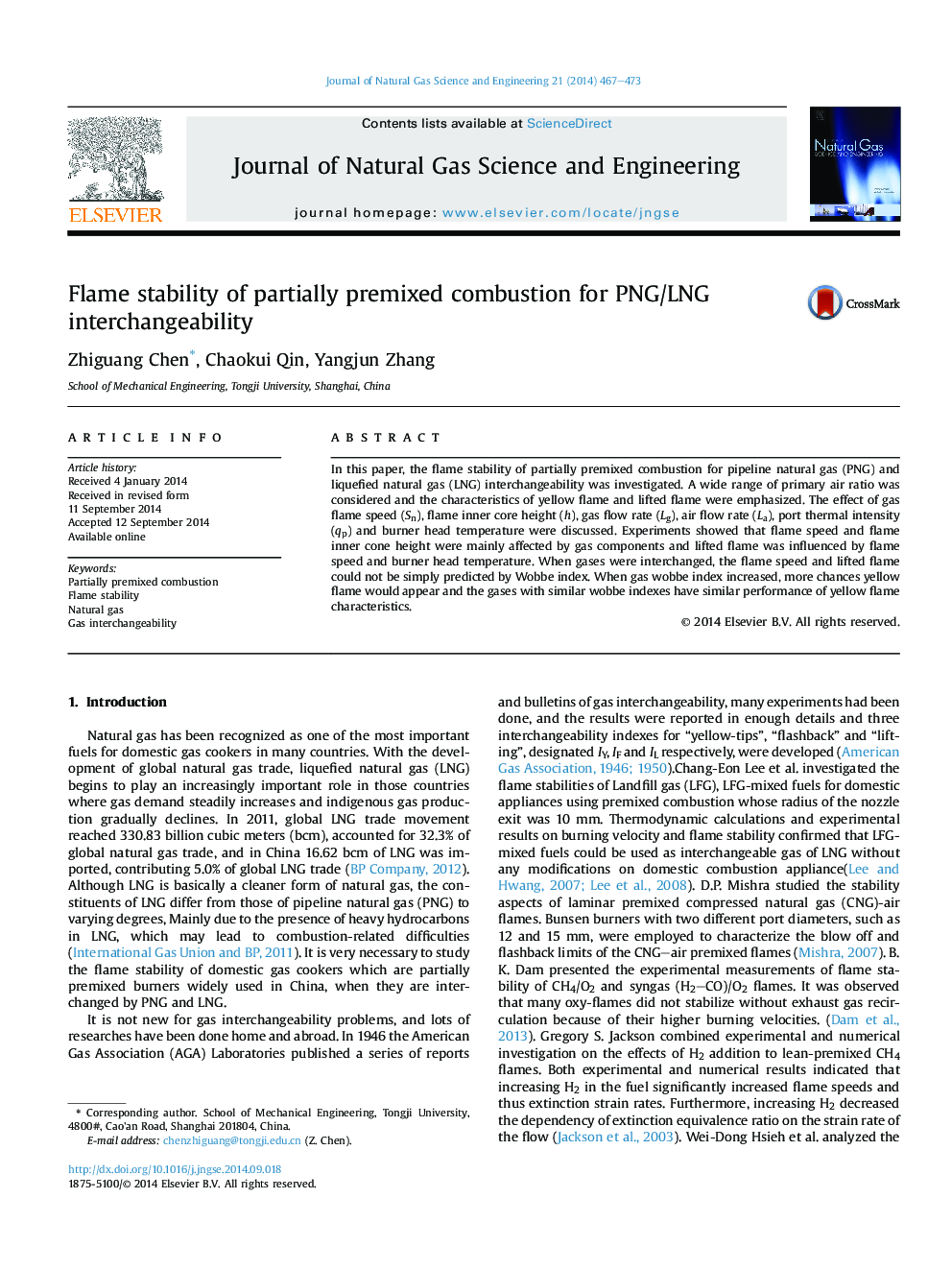 Flame stability of partially premixed combustion for PNG/LNG interchangeability