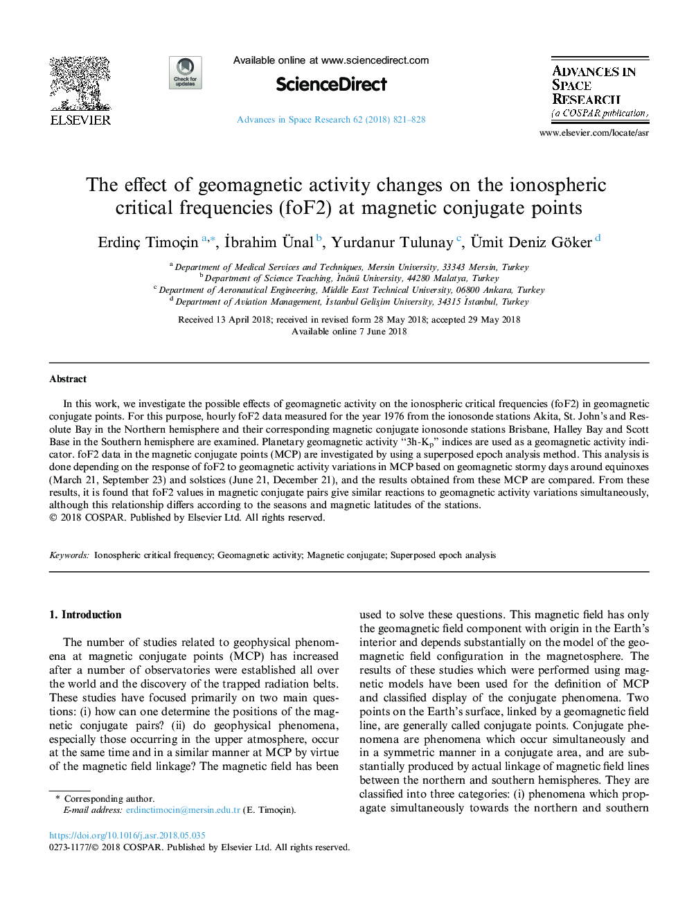 The effect of geomagnetic activity changes on the ionospheric critical frequencies (foF2) at magnetic conjugate points