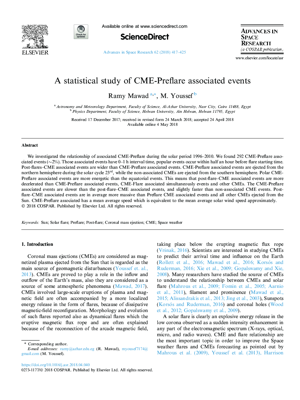 A statistical study of CME-Preflare associated events