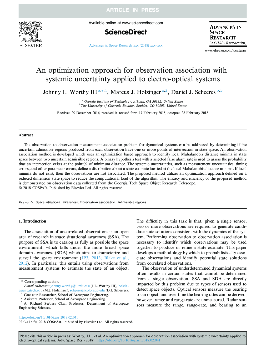 An optimization approach for observation association with systemic uncertainty applied to electro-optical systems