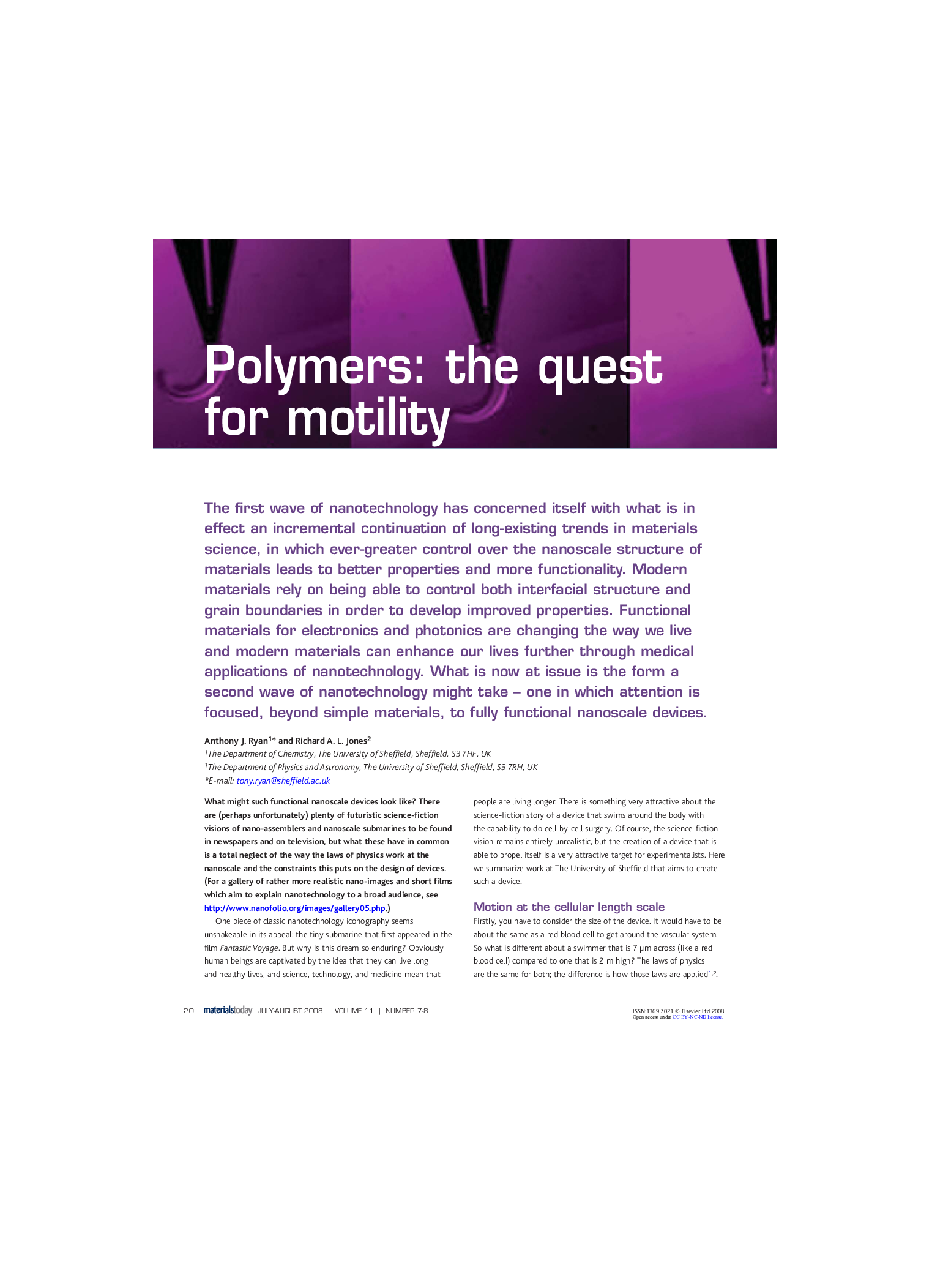 Polymers: the quest for motility