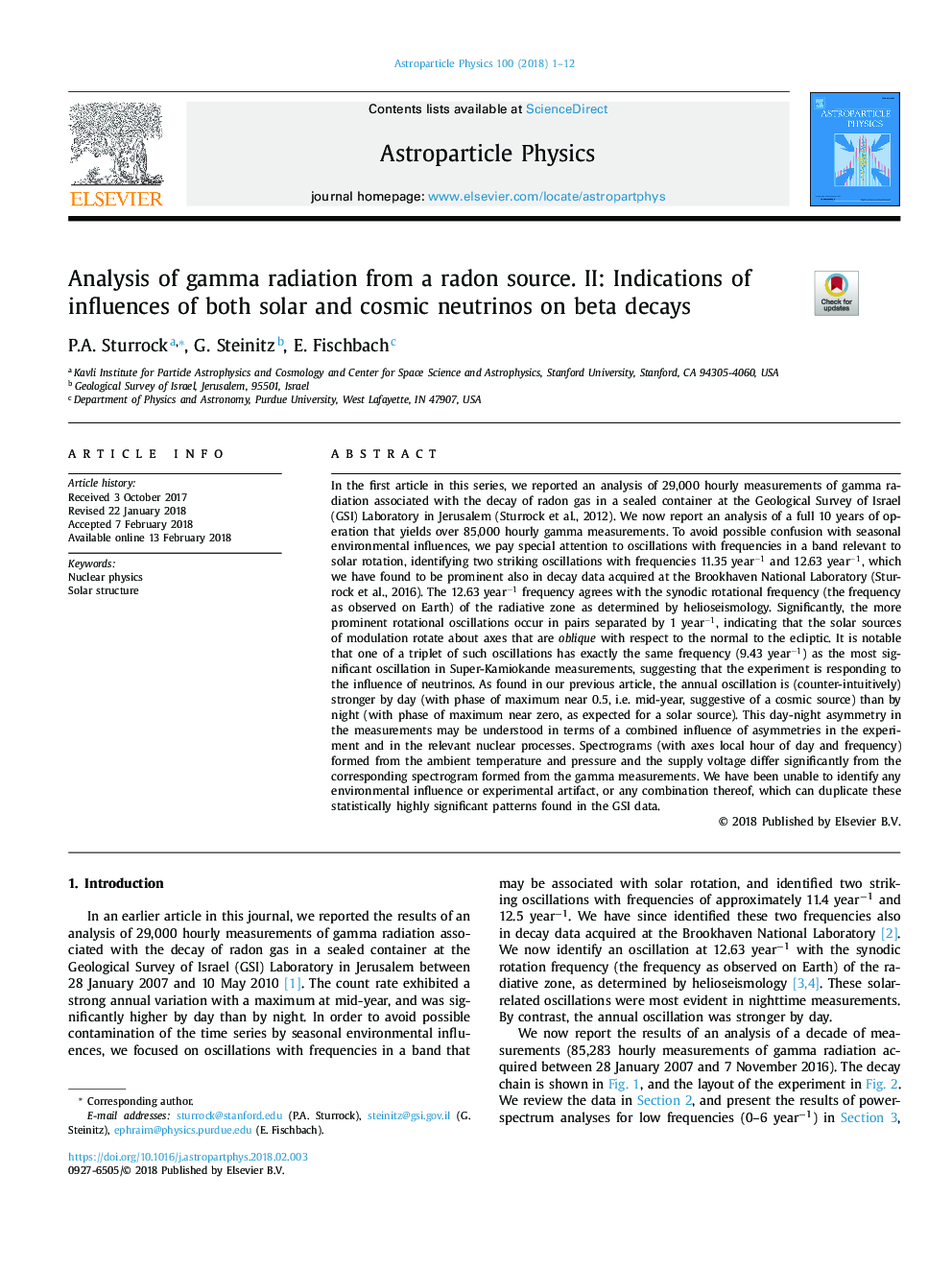 Analysis of gamma radiation from a radon source. II: Indications of influences of both solar and cosmic neutrinos on beta decays