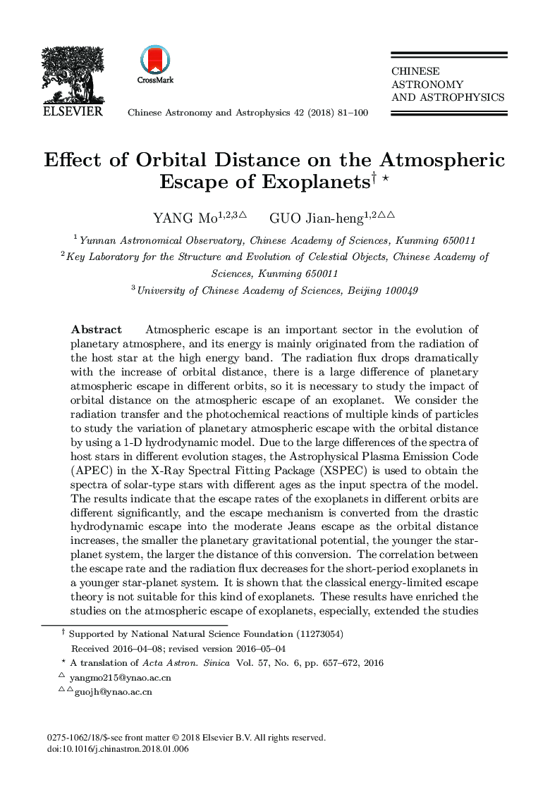 Effect of Orbital Distance on the Atmospheric Escape of Exoplanets