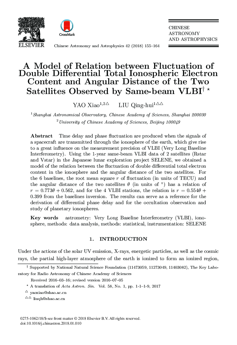 A Model of Relation between Fluctuation of Double Differential Total Ionospheric Electron Content and Angular Distance of the Two Satellites Observed by Same-beam VLBI