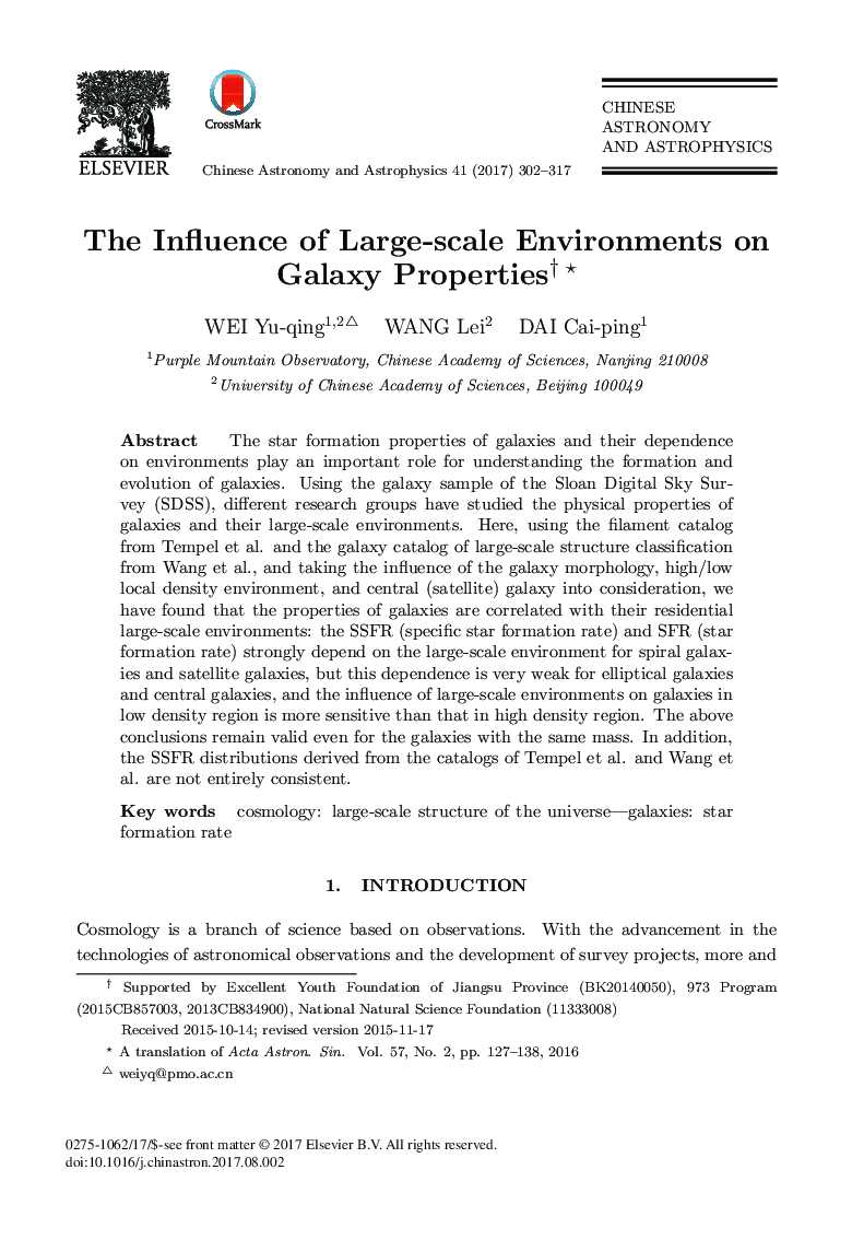 The Influence of Large-scale Environments on Galaxy Properties