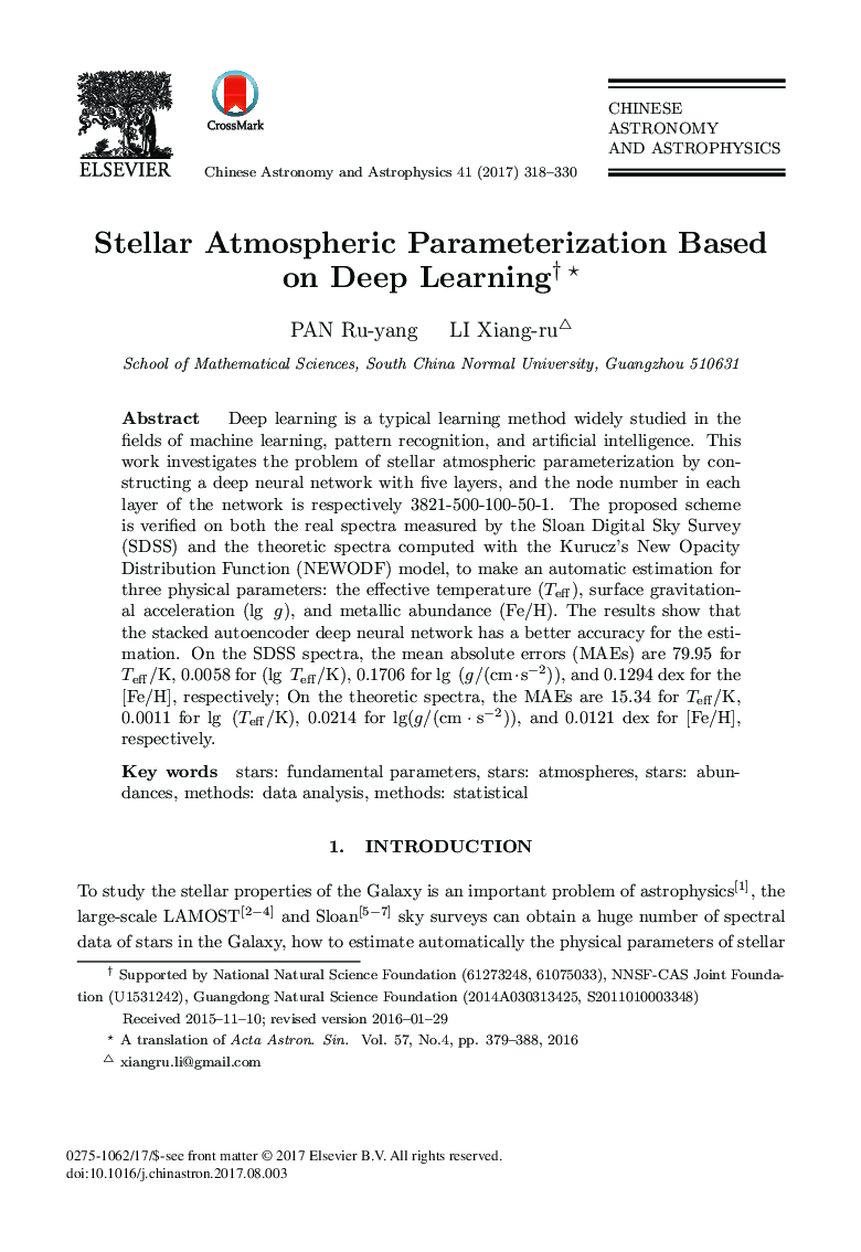 Stellar Atmospheric Parameterization Based on Deep Learning