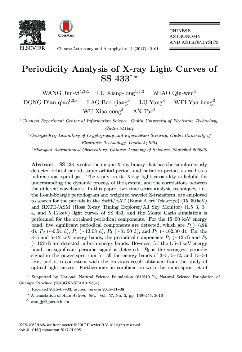Periodicity Analysis of X-ray Light Curves of SS 433