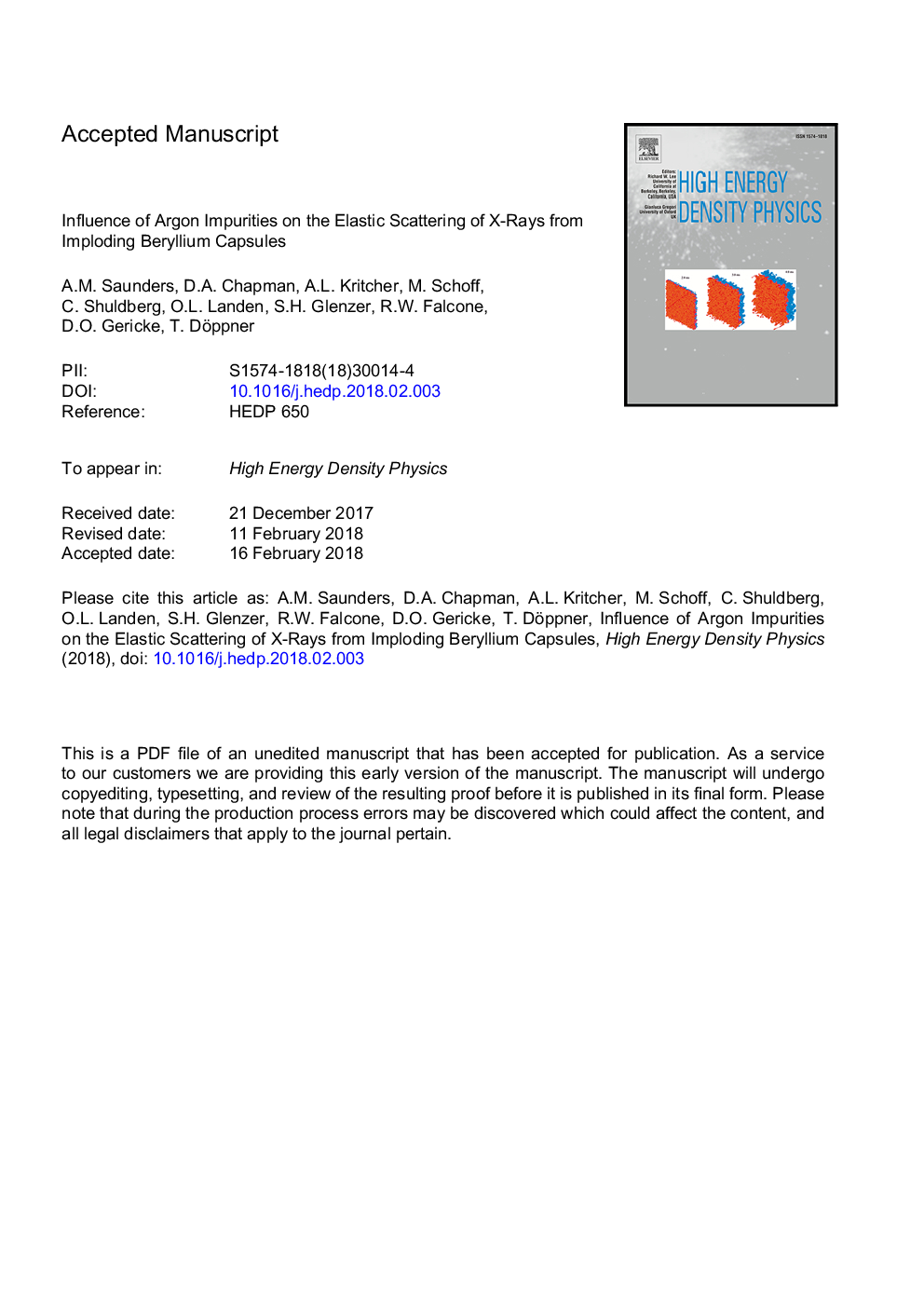 Influence of argon impurities on the elastic scattering of x-rays from imploding beryllium capsules