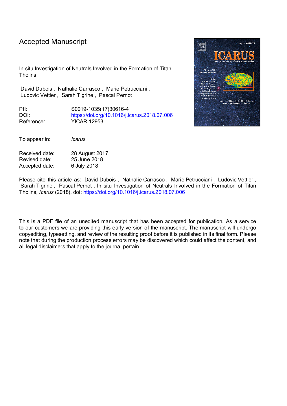 In situ investigation of neutrals involved in the formation of Titan tholins