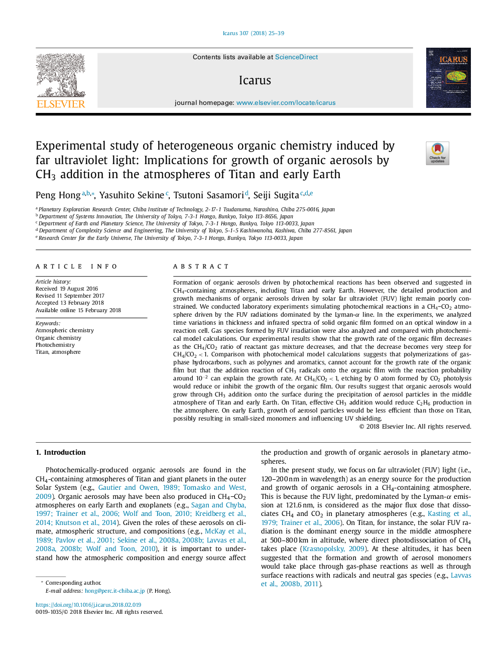 Experimental study of heterogeneous organic chemistry induced by far ultraviolet light: Implications for growth of organic aerosols by CH3 addition in the atmospheres of Titan and early Earth