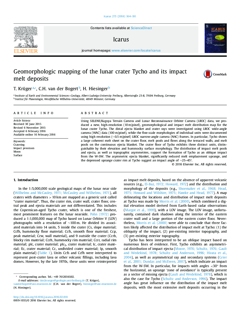 Geomorphologic mapping of the lunar crater Tycho and its impact melt deposits