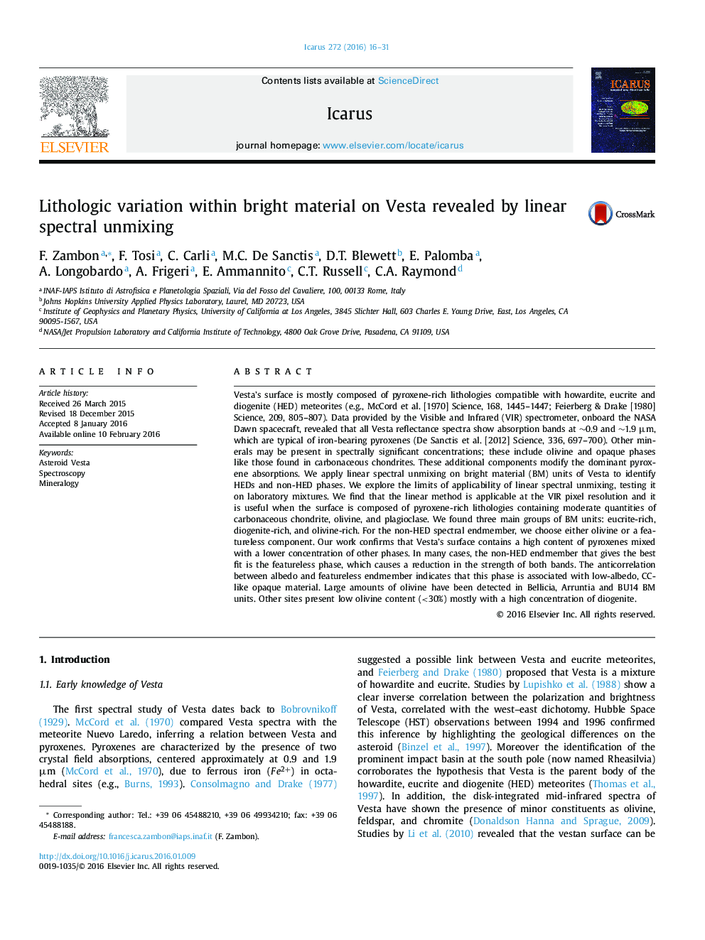 Lithologic variation within bright material on Vesta revealed by linear spectral unmixing