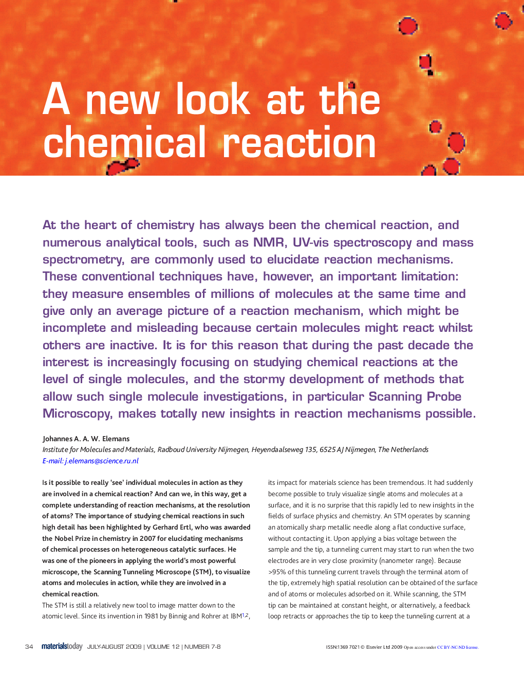 A new look at the chemical reaction