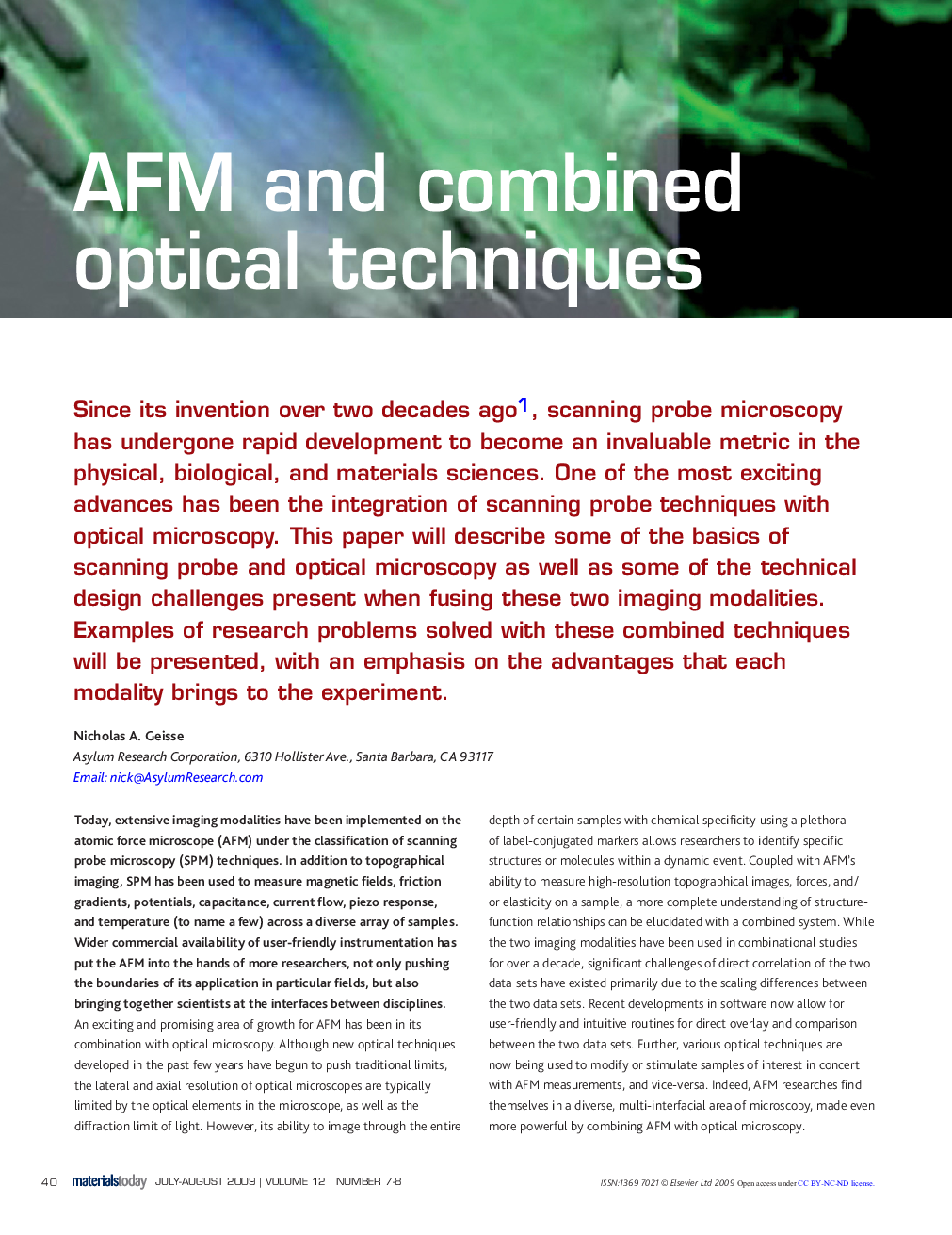 AFM and combined optical techniques