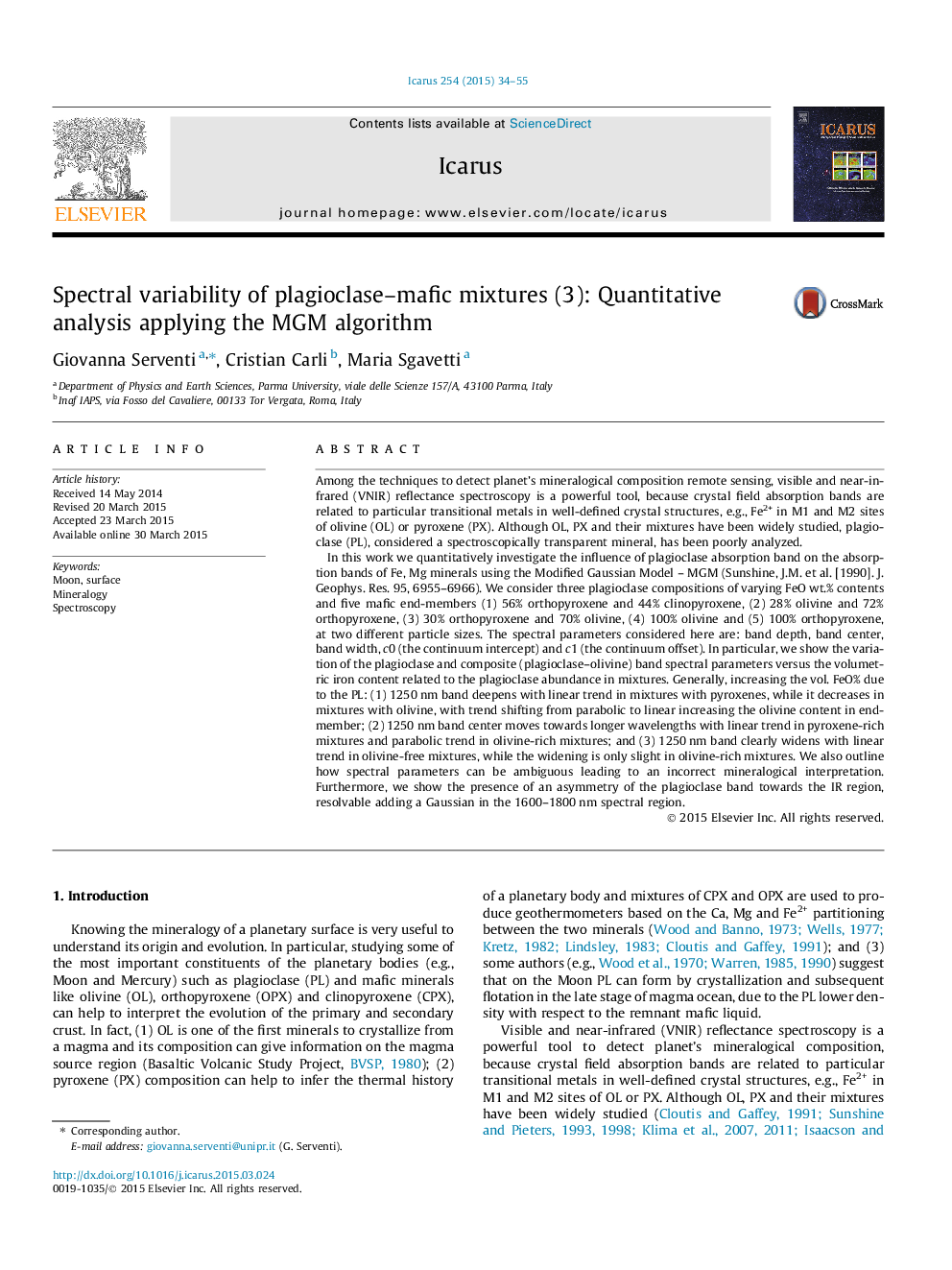 Spectral variability of plagioclase-mafic mixtures (3): Quantitative analysis applying the MGM algorithm