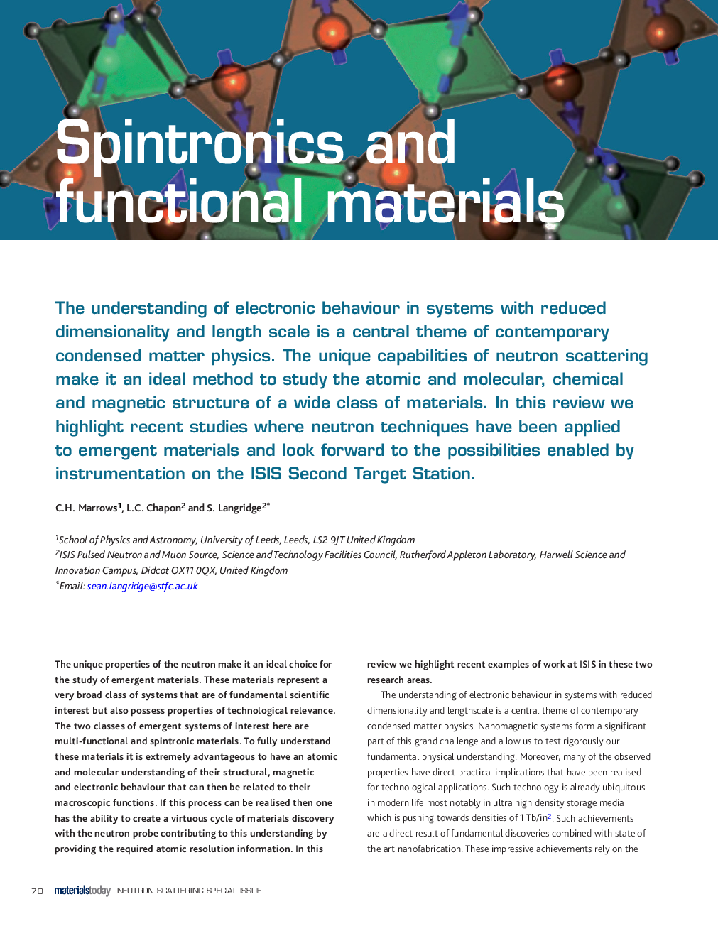 Spintronics and functional materials