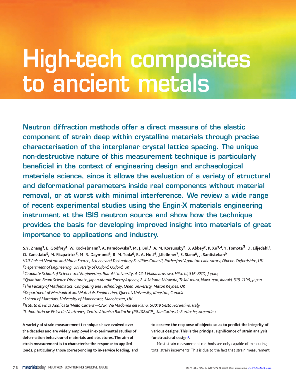High-tech composites to ancient metals