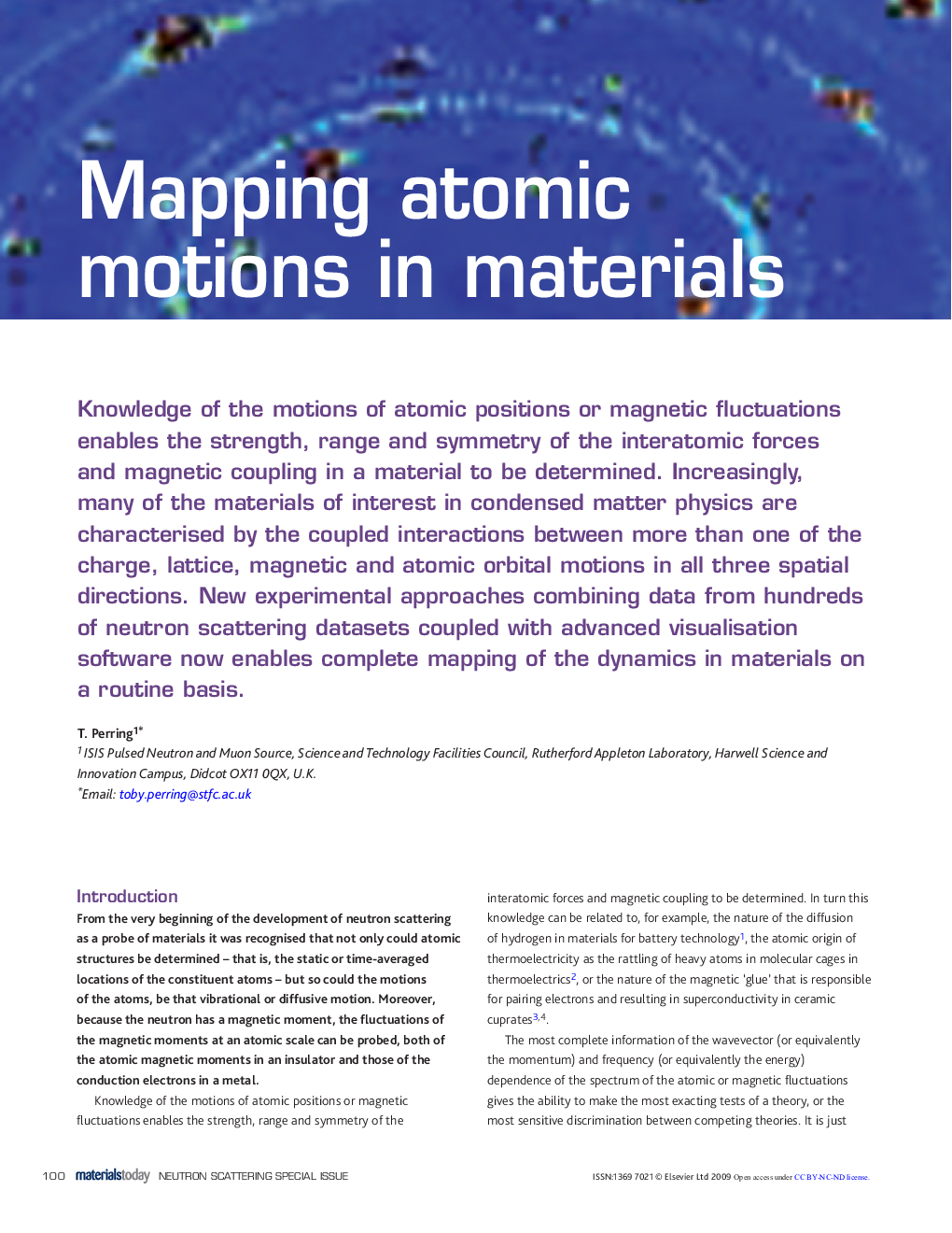 Mapping atomic motions in materials