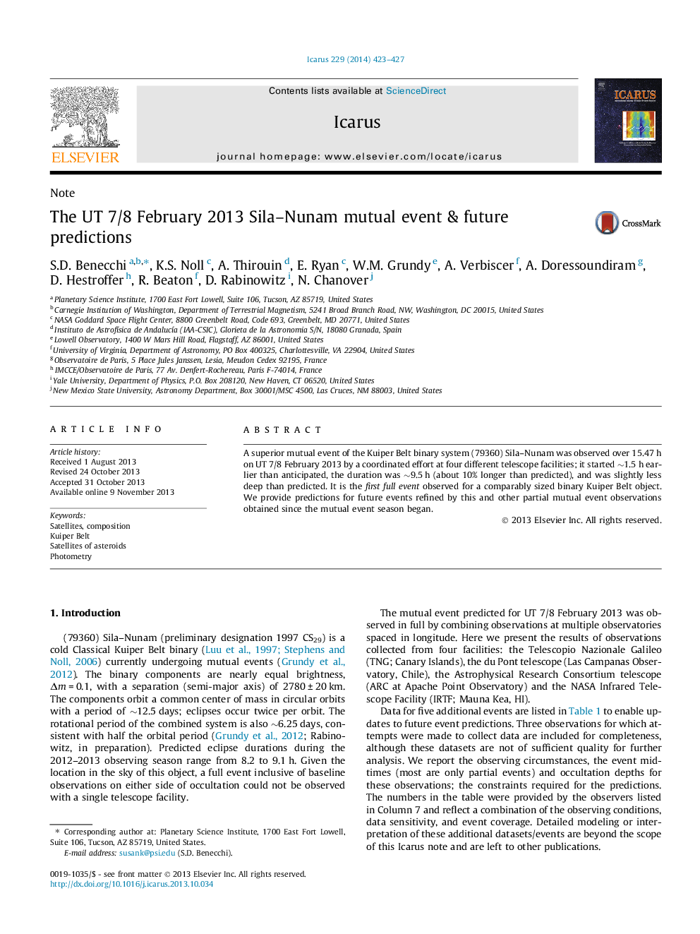 The UT 7/8 February 2013 Sila-Nunam mutual event & future predictions