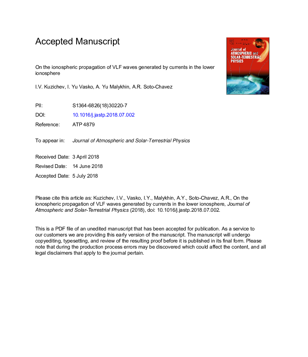 On the ionospheric propagation of VLF waves generated by currents in the lower ionosphere