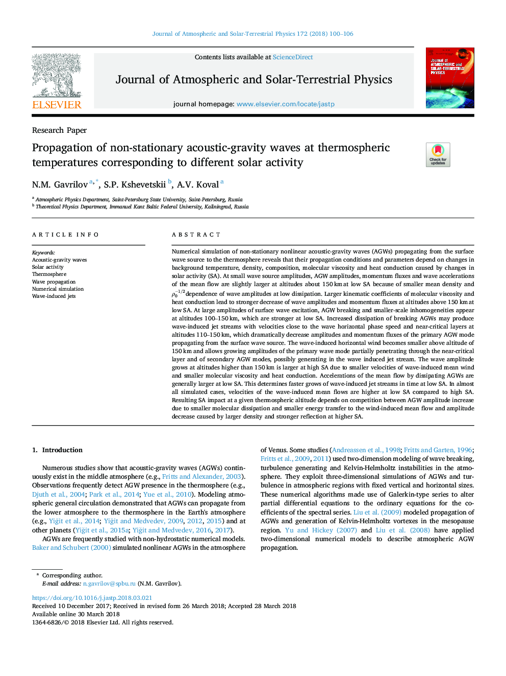 Propagation of non-stationary acoustic-gravity waves at thermospheric temperatures corresponding to different solar activity