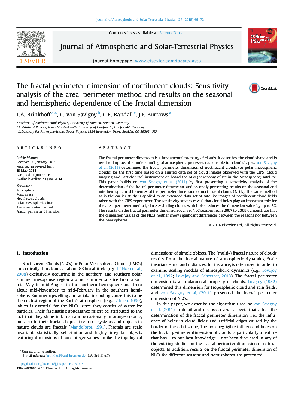 The fractal perimeter dimension of noctilucent clouds: Sensitivity analysis of the area-perimeter method and results on the seasonal and hemispheric dependence of the fractal dimension