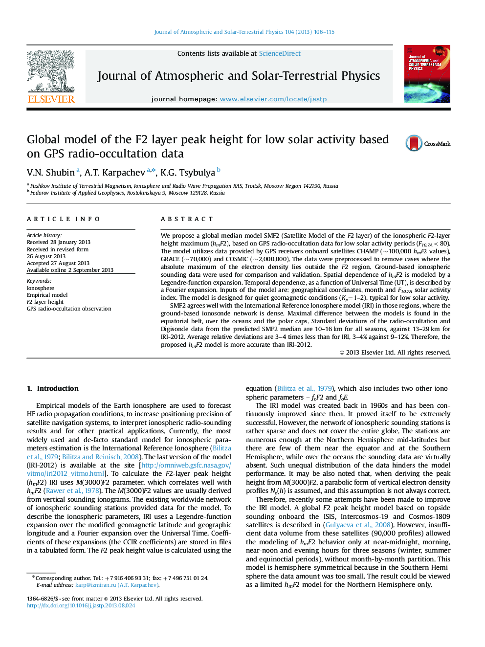 Global model of the F2 layer peak height for low solar activity based on GPS radio-occultation data