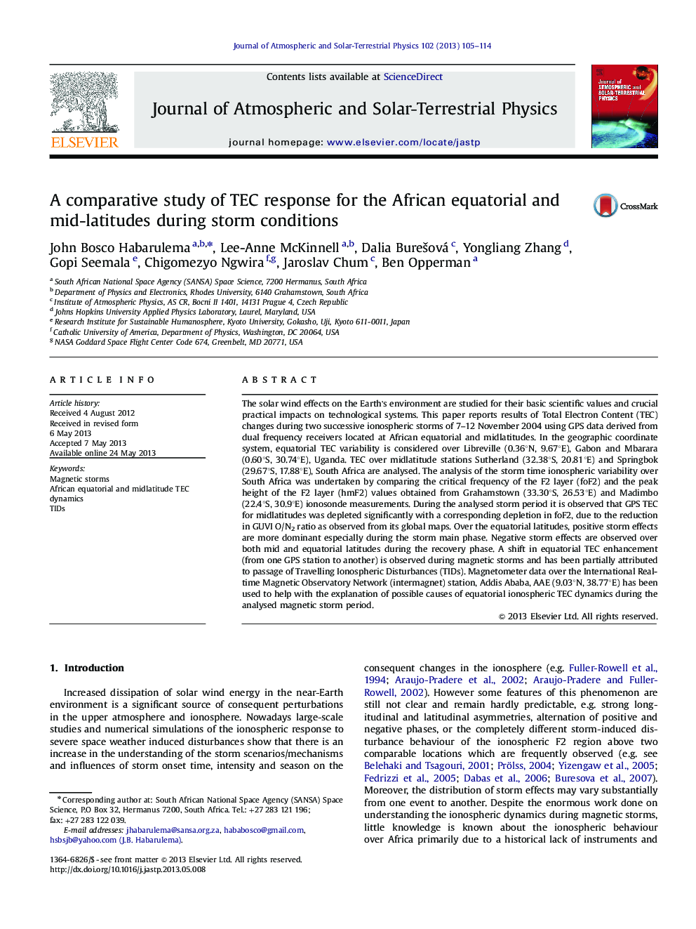 A comparative study of TEC response for the African equatorial and mid-latitudes during storm conditions