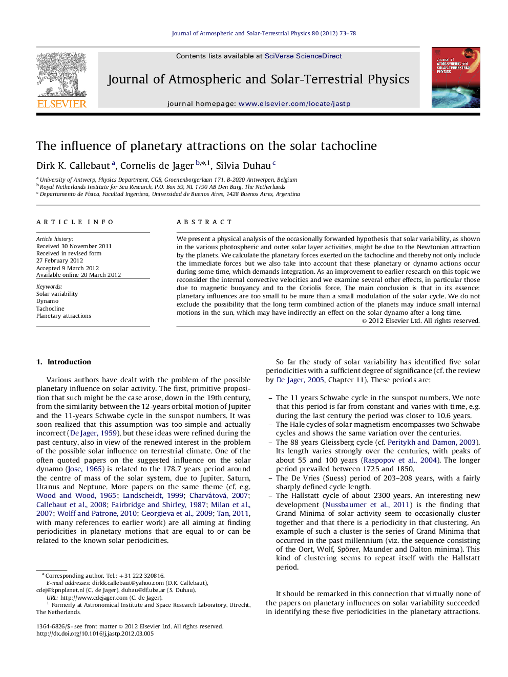 The influence of planetary attractions on the solar tachocline