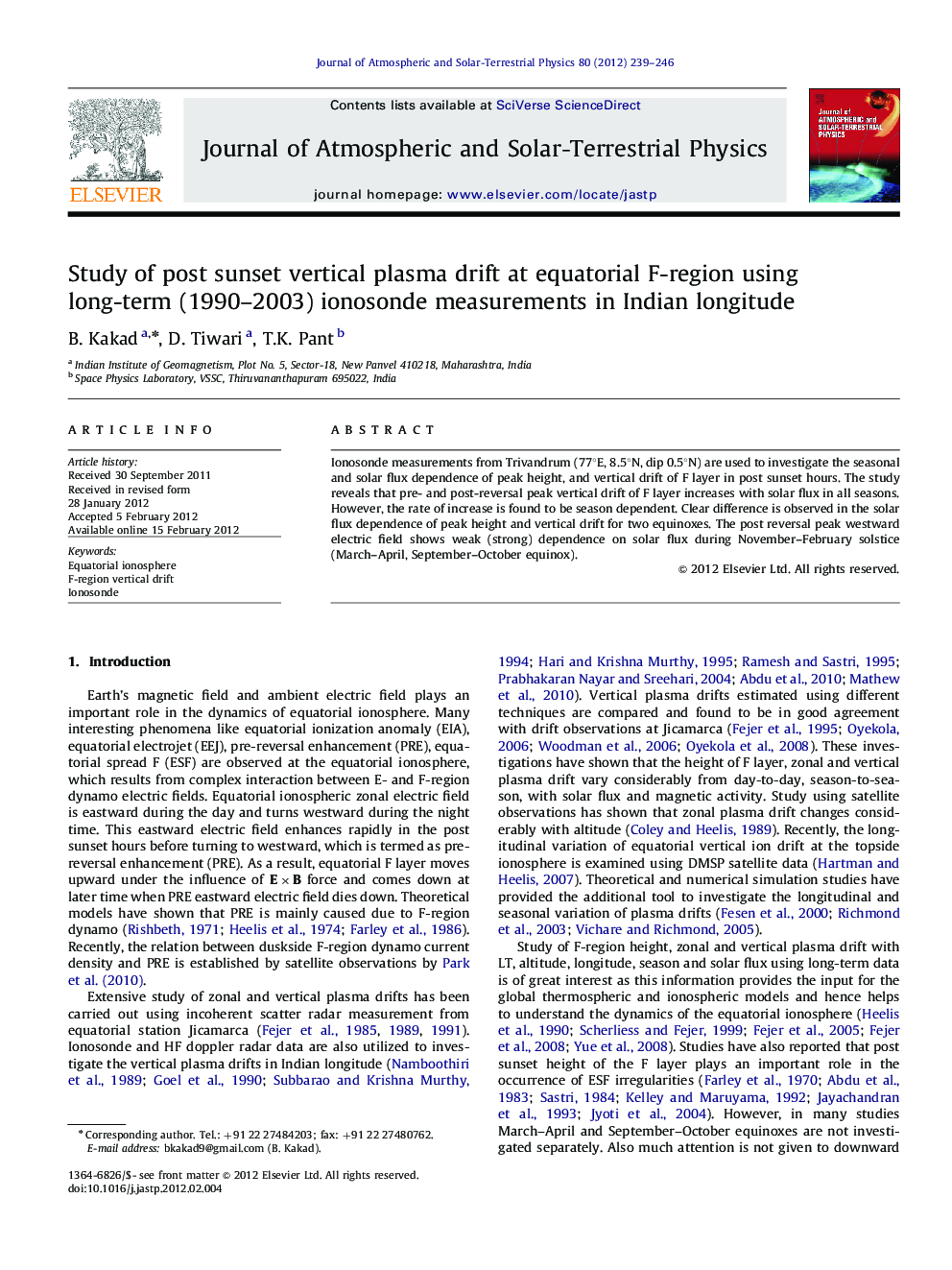 Study of post sunset vertical plasma drift at equatorial F-region using long-term (1990-2003) ionosonde measurements in Indian longitude