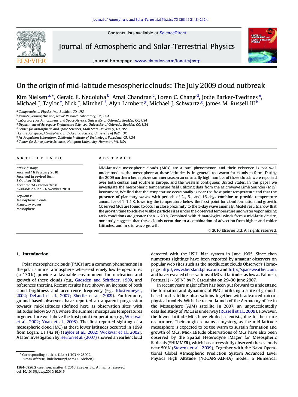 On the origin of mid-latitude mesospheric clouds: The July 2009 cloud outbreak